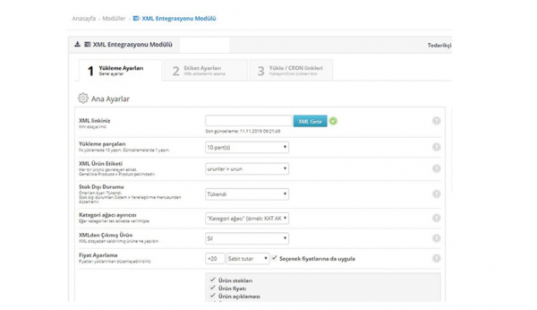 Opencart XML Entegrasyonu Modülü